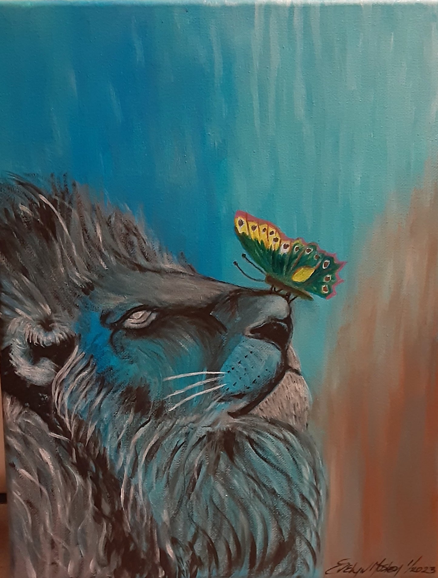 Lion and Butterfly Art