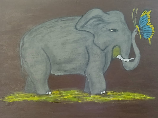 Elephant and Butterfly Art